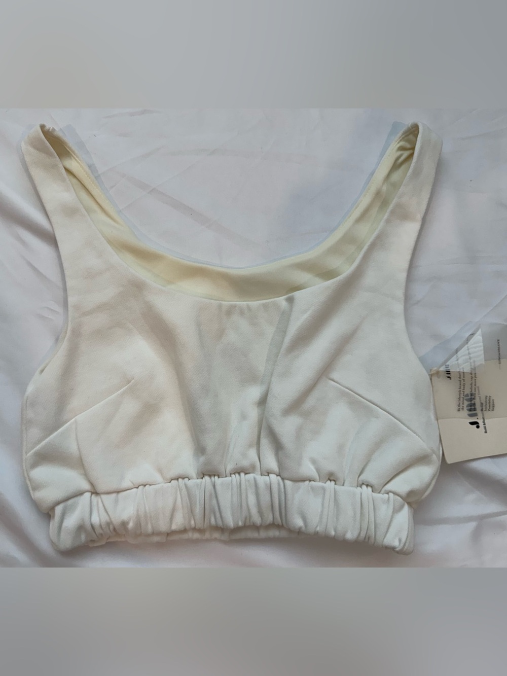 J.ING Cream Elastic-Band Scoop Bralette